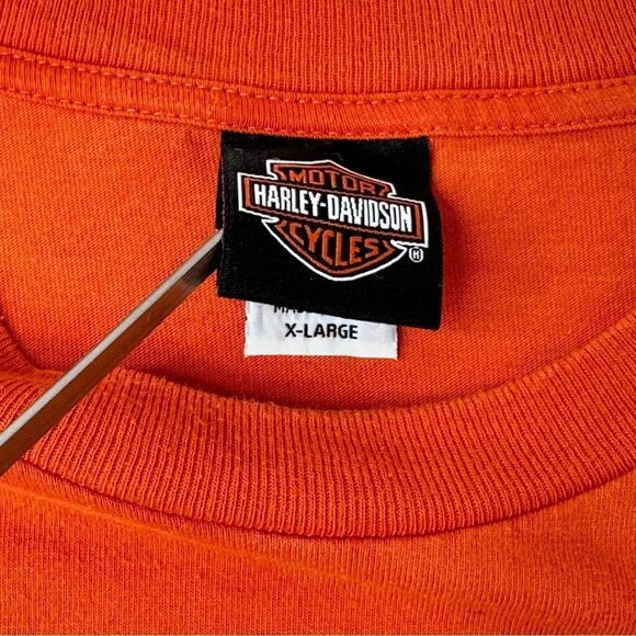 HARLEY-DAVIDSON Motorcycles Faribault MN Orange Long Sleeve Tshirt Size XL - Picture 5 of 13
